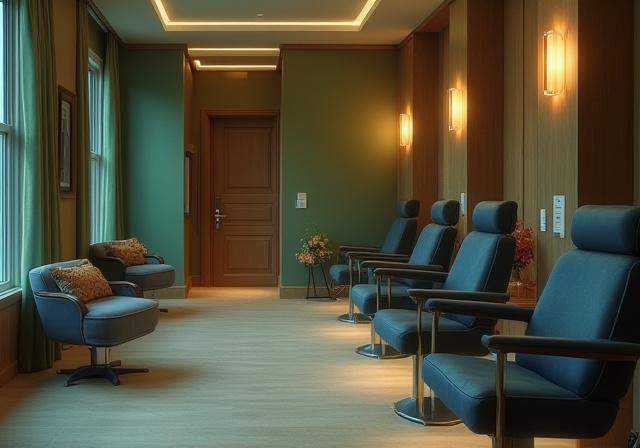 Area lavaggio capelli con poltrone comode e un'atmosfera rilassante.